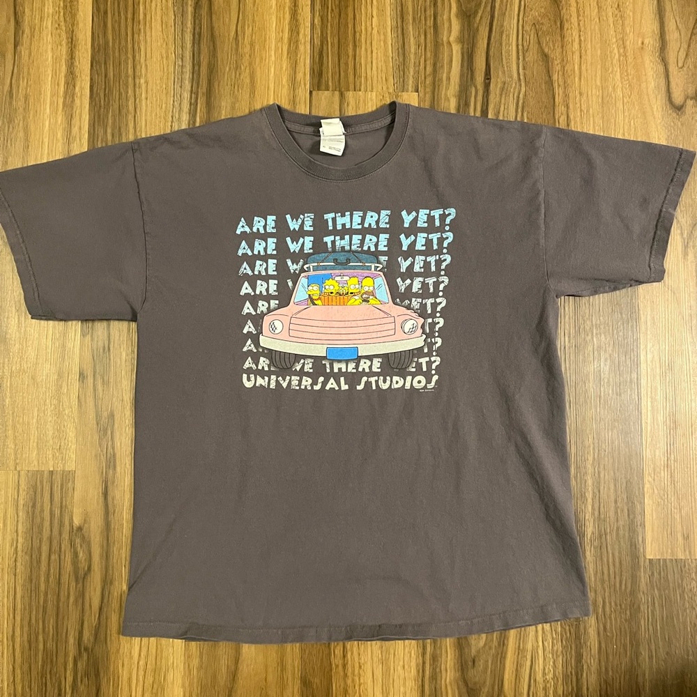 Vintage Simpsons Are We There Yet T-shirt XL Universal Studios 90s/Y2K